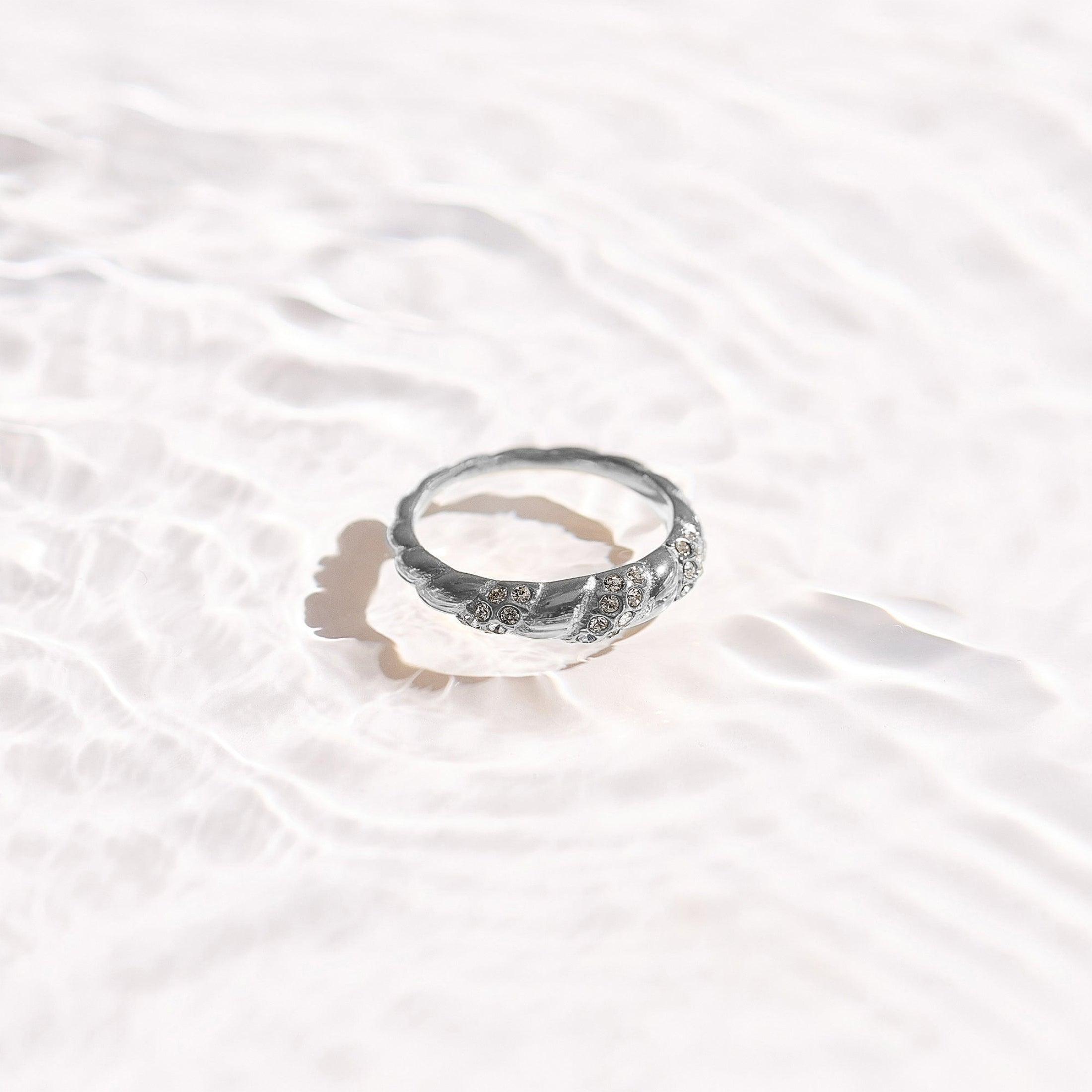 Crystal Twist Dome Ring