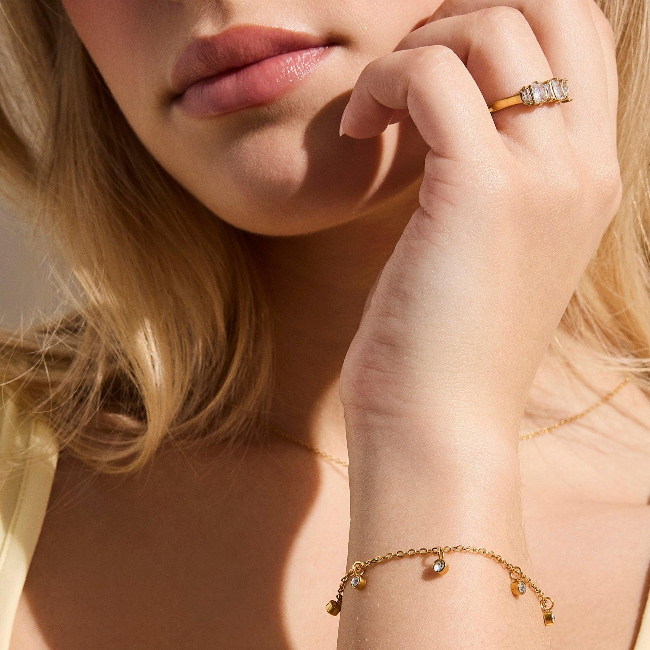Dainty Crystal Drop Bracelet