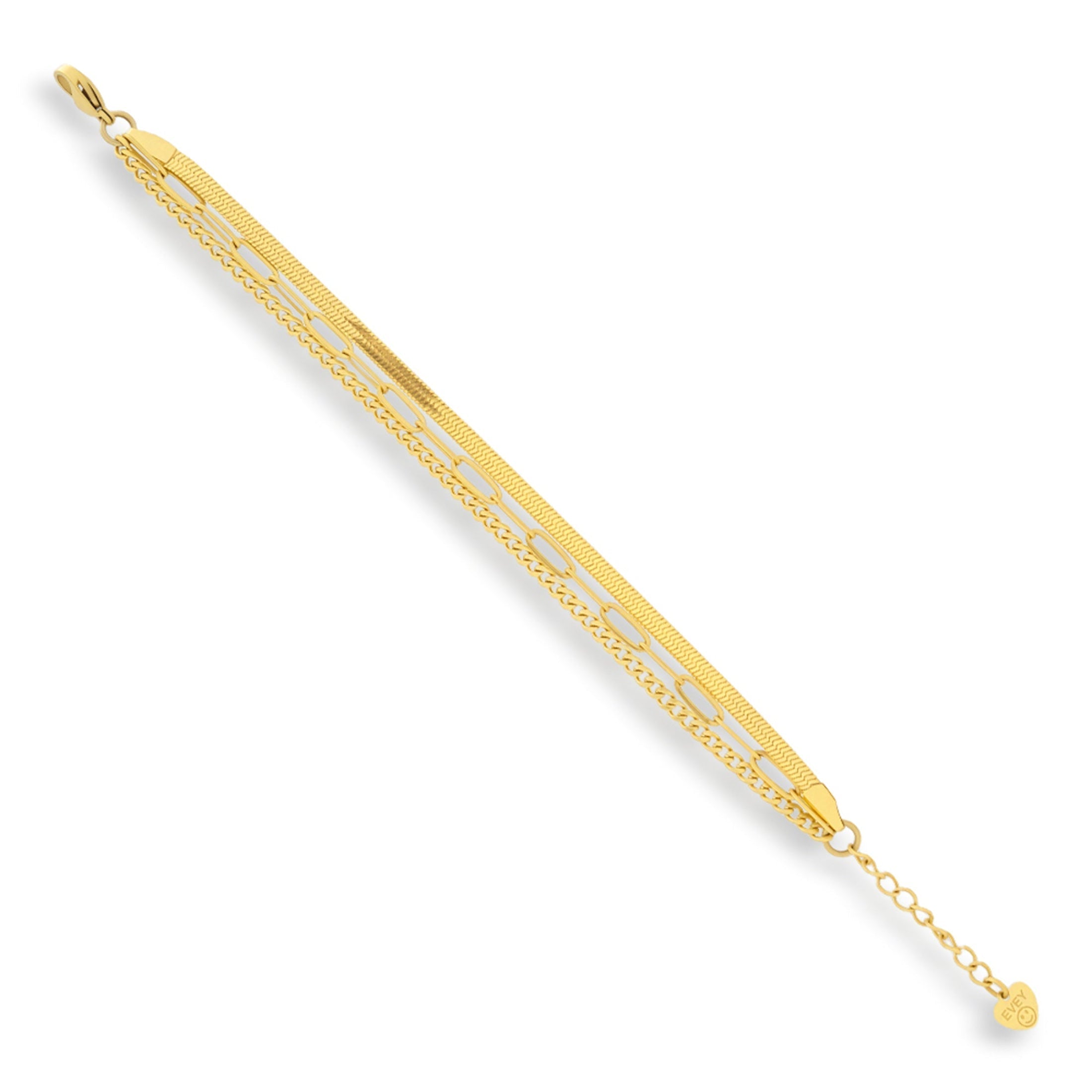 Triple Chain Mixed Link Bracelet - Vantage Jewelry