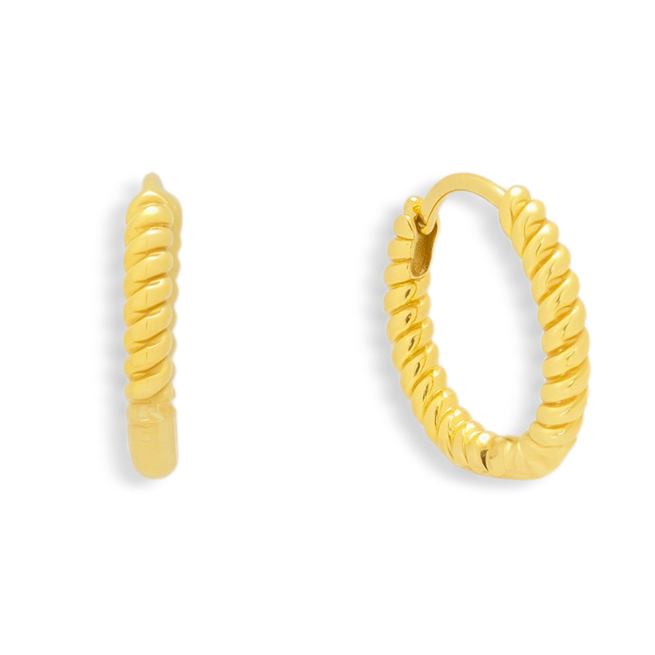 Chunky Twist Hoop Earrings - Vantage Jewelry