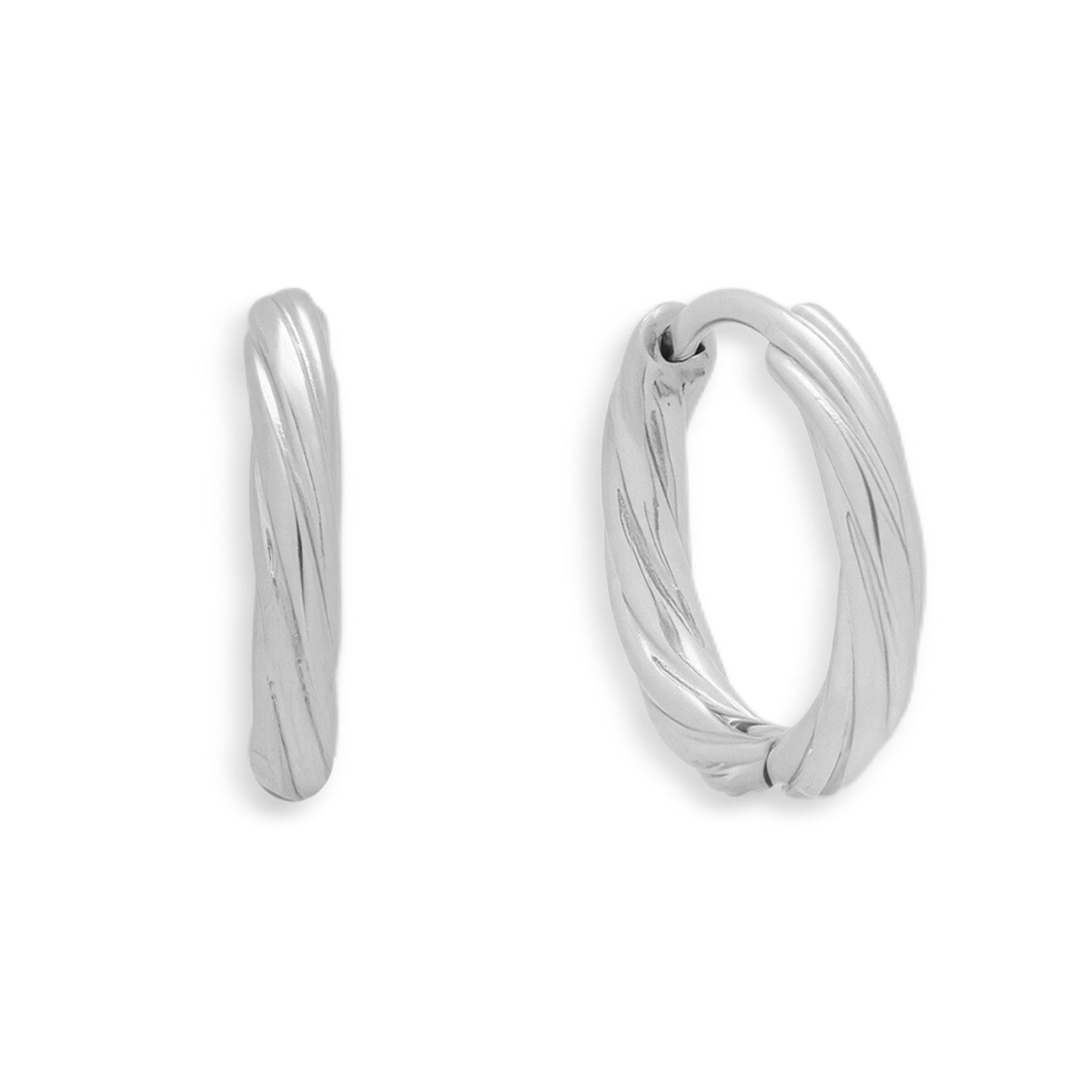 Twist Texture Huggie Hoop Earrings - Vantage Jewelry