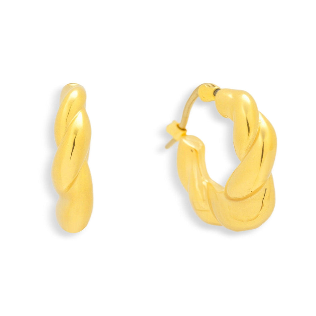 Chunky Twisted Hoop Earrings - Vantage Jewelry