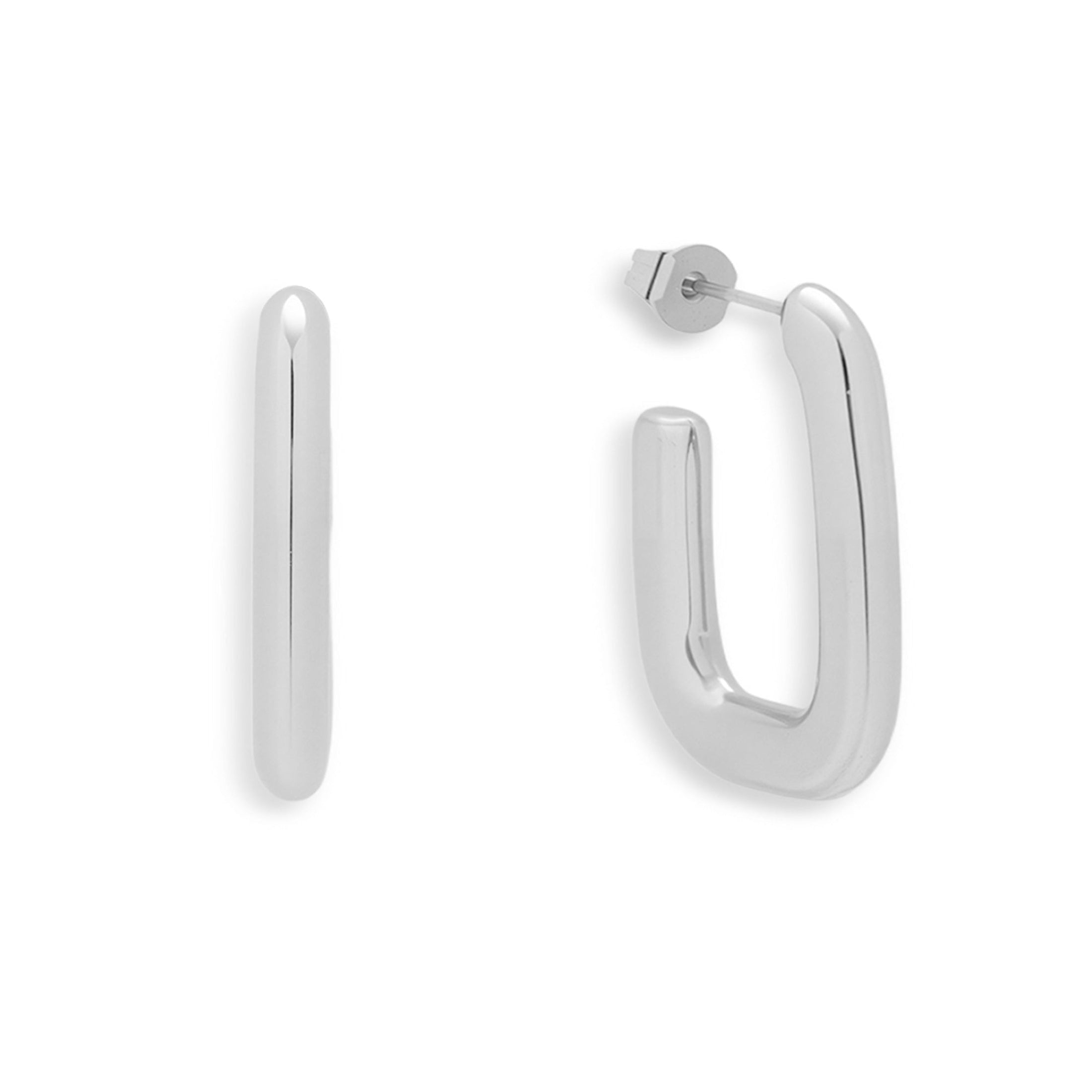 Rounded Square Hoop Earrings - Vantage Jewelry