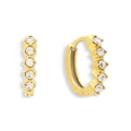 Crystal Row Huggie Hoop Earrings - Vantage Jewelry