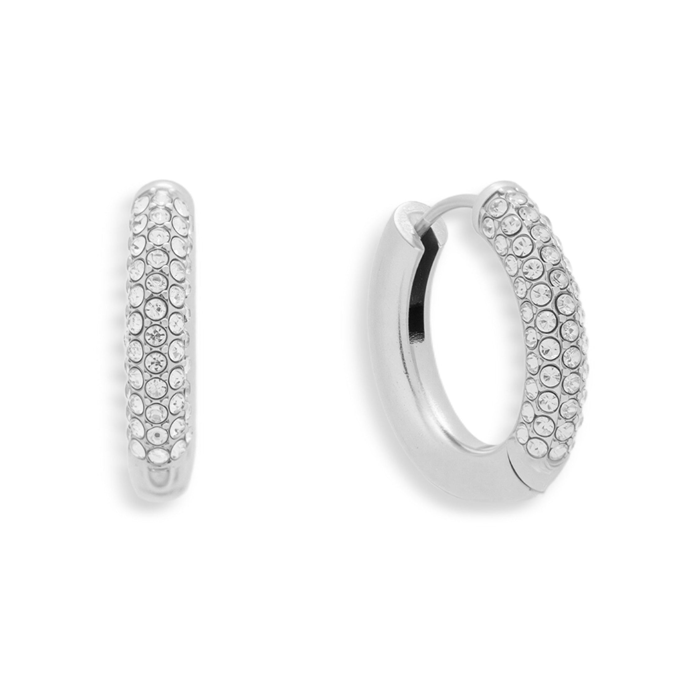 Crystal Pave Statement Hoops - Vantage Jewelry