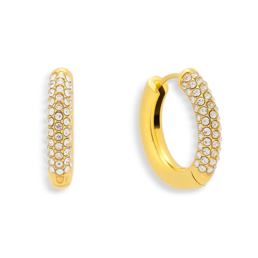 Crystal Pave Statement Hoops - Vantage Jewelry