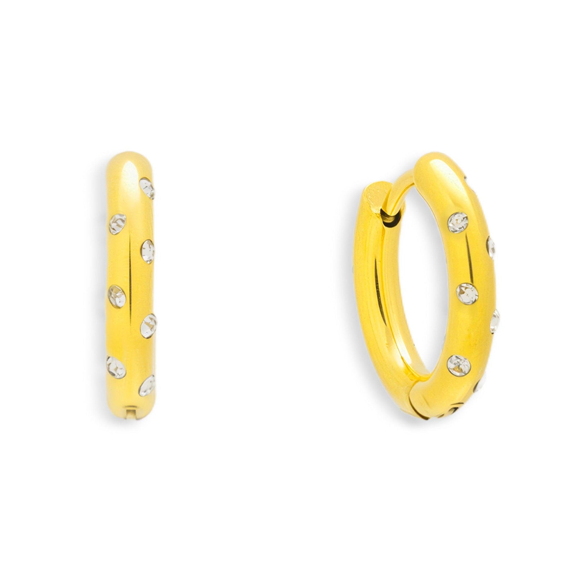 Crystal Dot Hoop Earrings - Vantage Jewelry