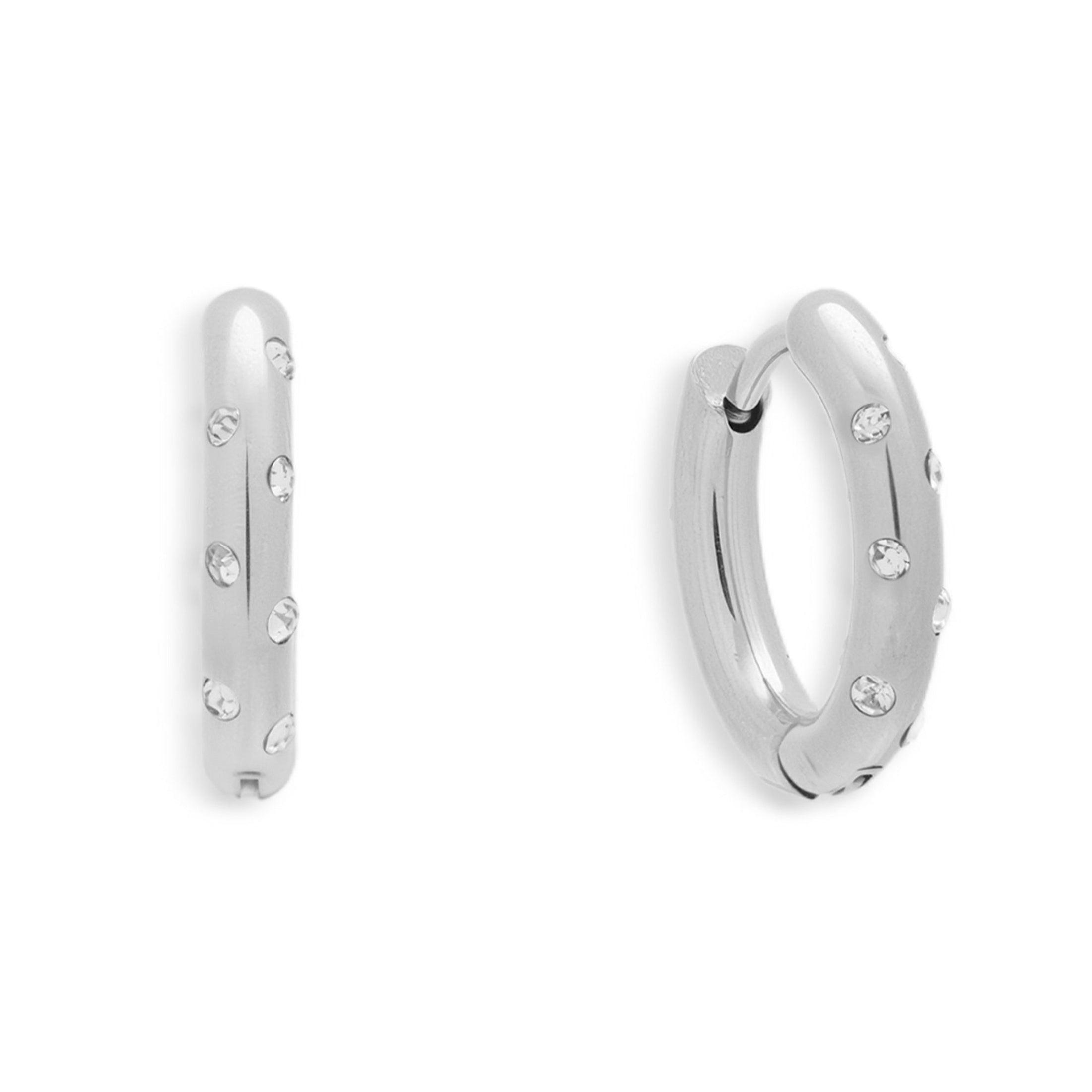 Crystal Dot Hoop Earrings - Vantage Jewelry