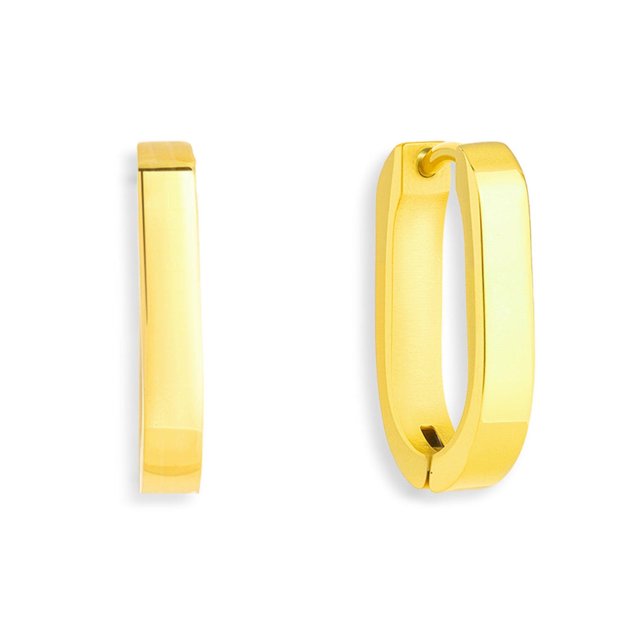 Slim Block Hoops - Vantage Jewelry