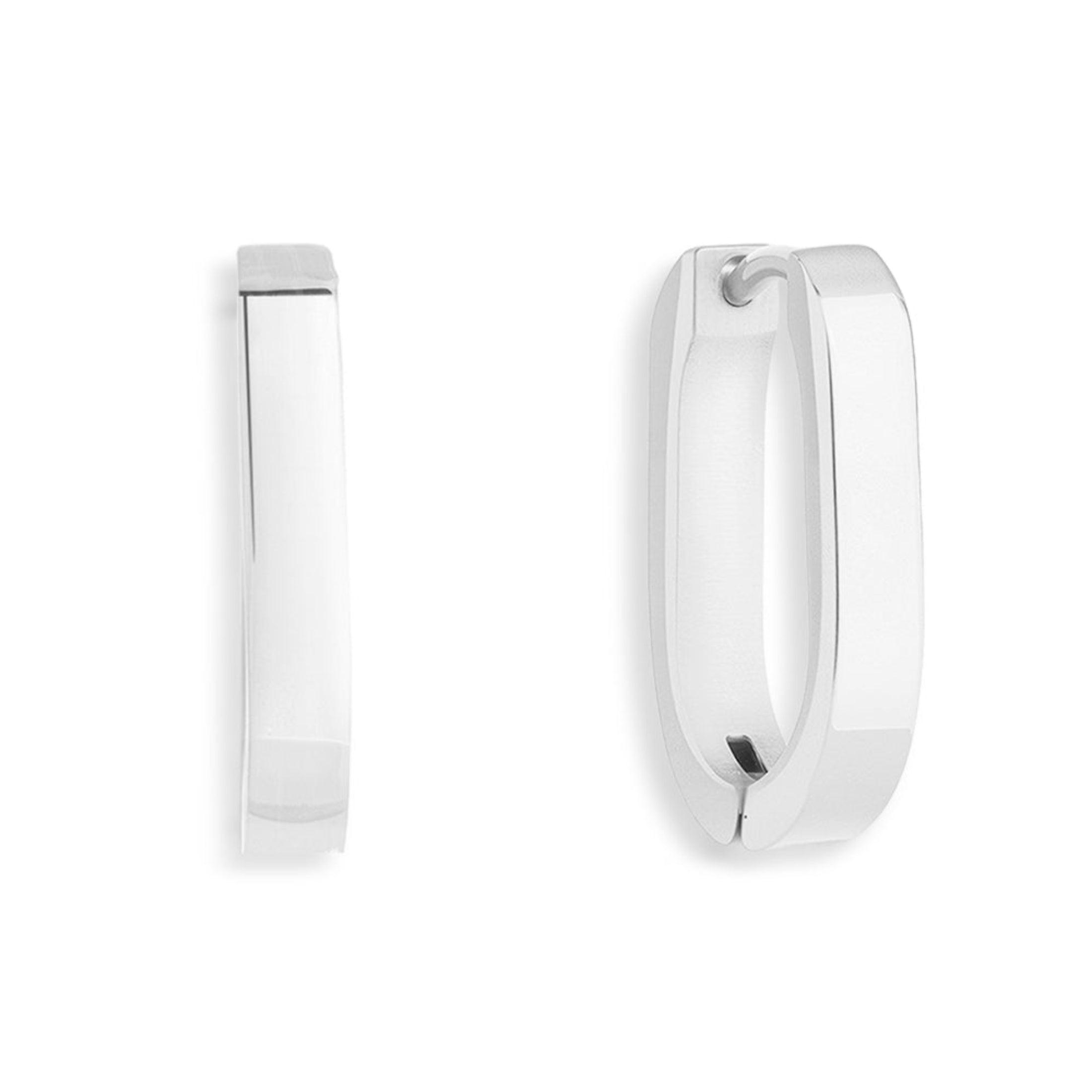 Slim Block Hoops - Vantage Jewelry