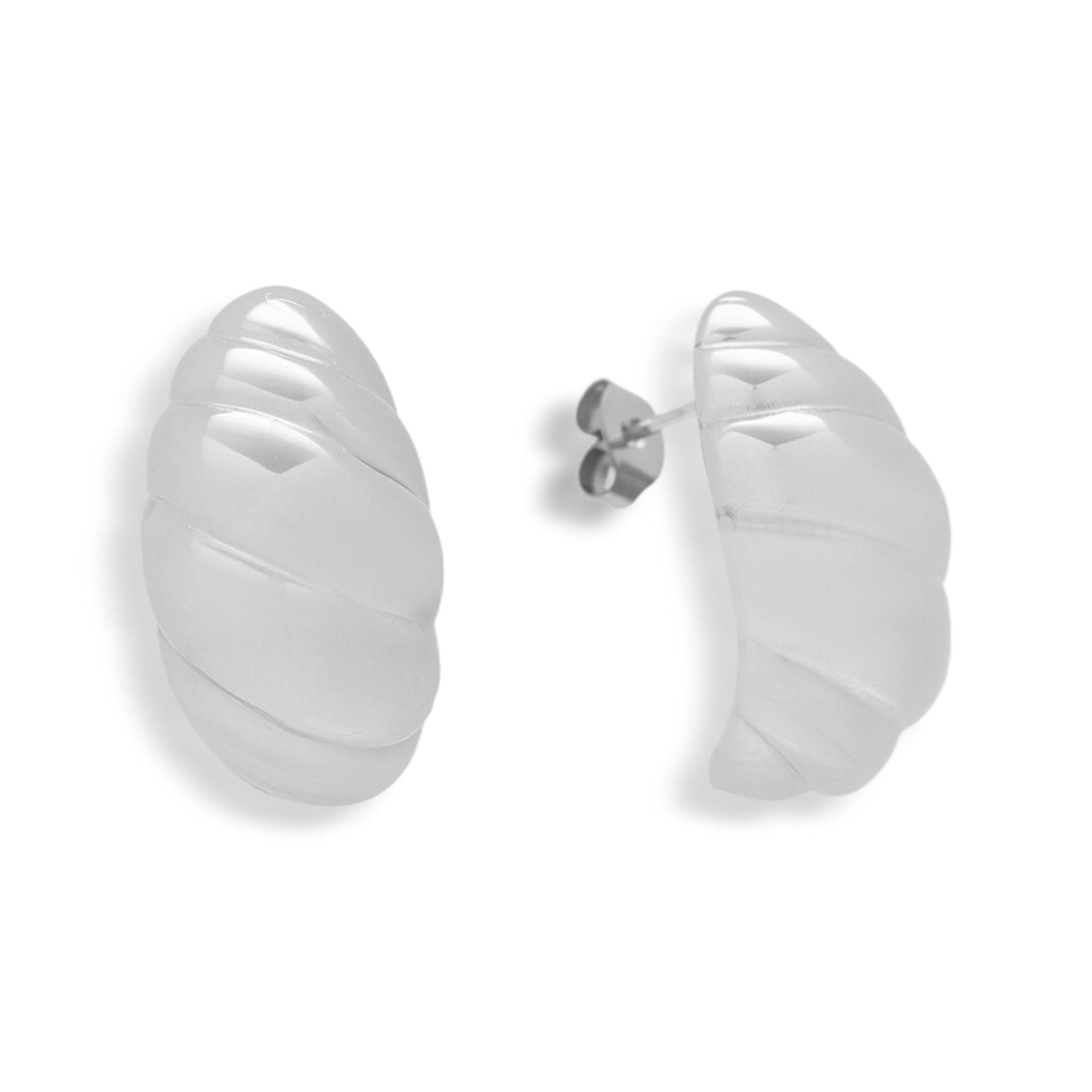 Twist Shell Dome Earrings - Vantage Jewelry