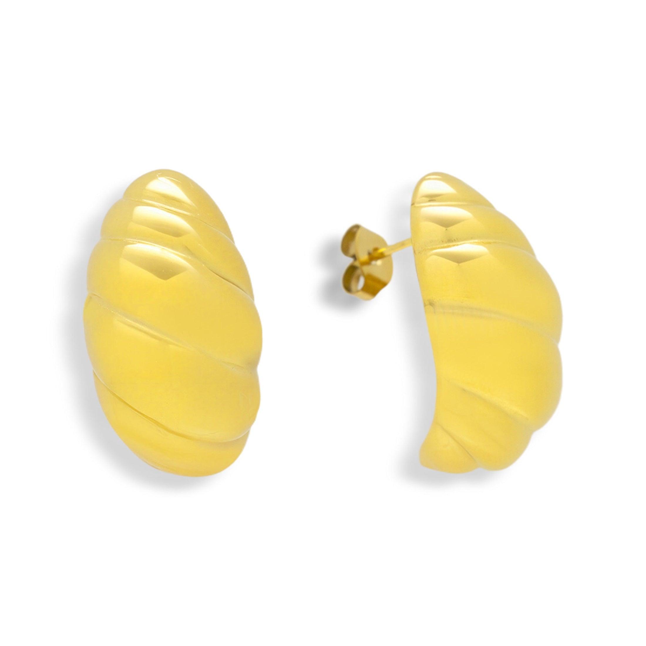 Twist Shell Dome Earrings - Vantage Jewelry