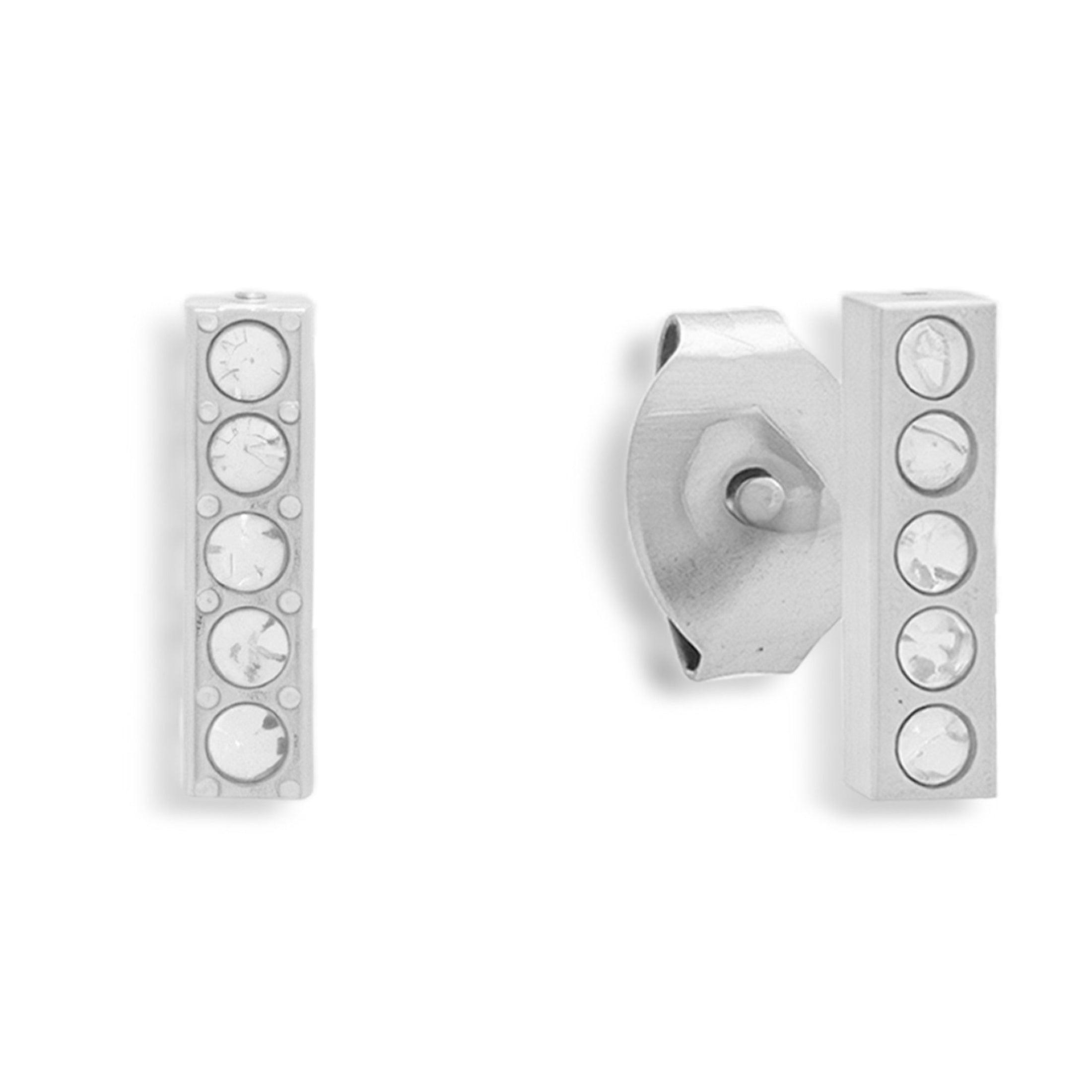 Crystal Bar Stud Earrings - Vantage Jewelry