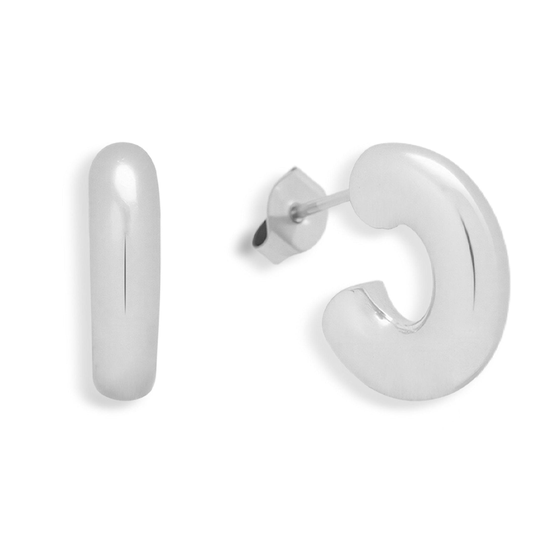 Chunky Curved Hoop Earrings - Vantage Jewelry