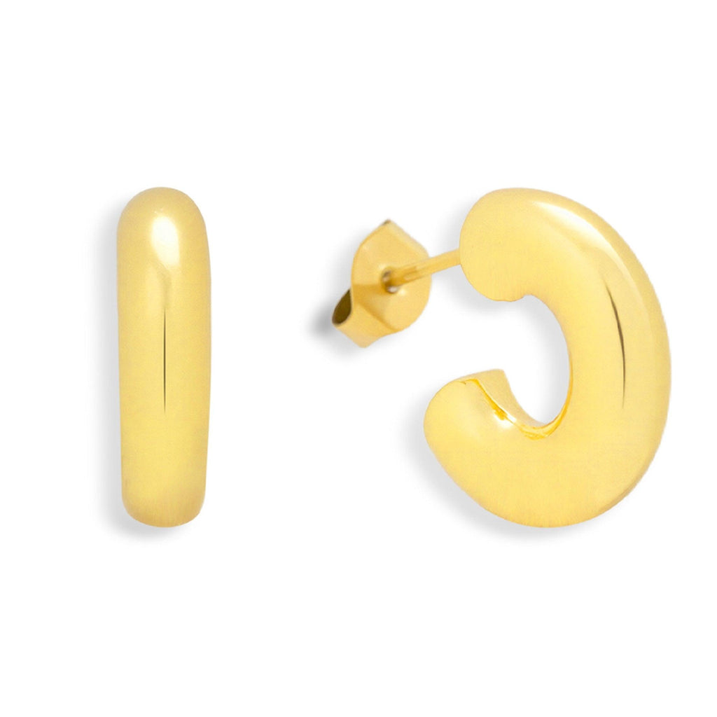 Chunky Curved Hoop Earrings - Vantage Jewelry