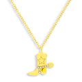 Cowboy Boot Crystal Charm Necklace - Vantage Jewelry