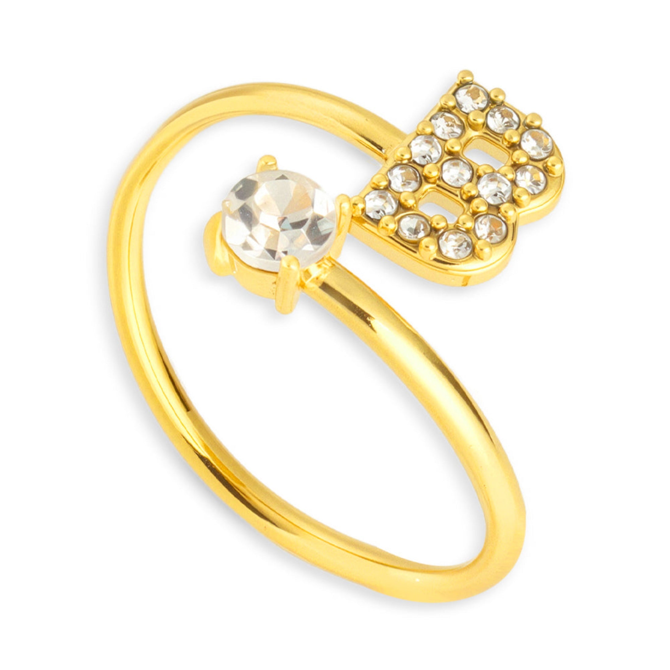 Sparkle Initial Wrap Ring - Vantage Jewelry