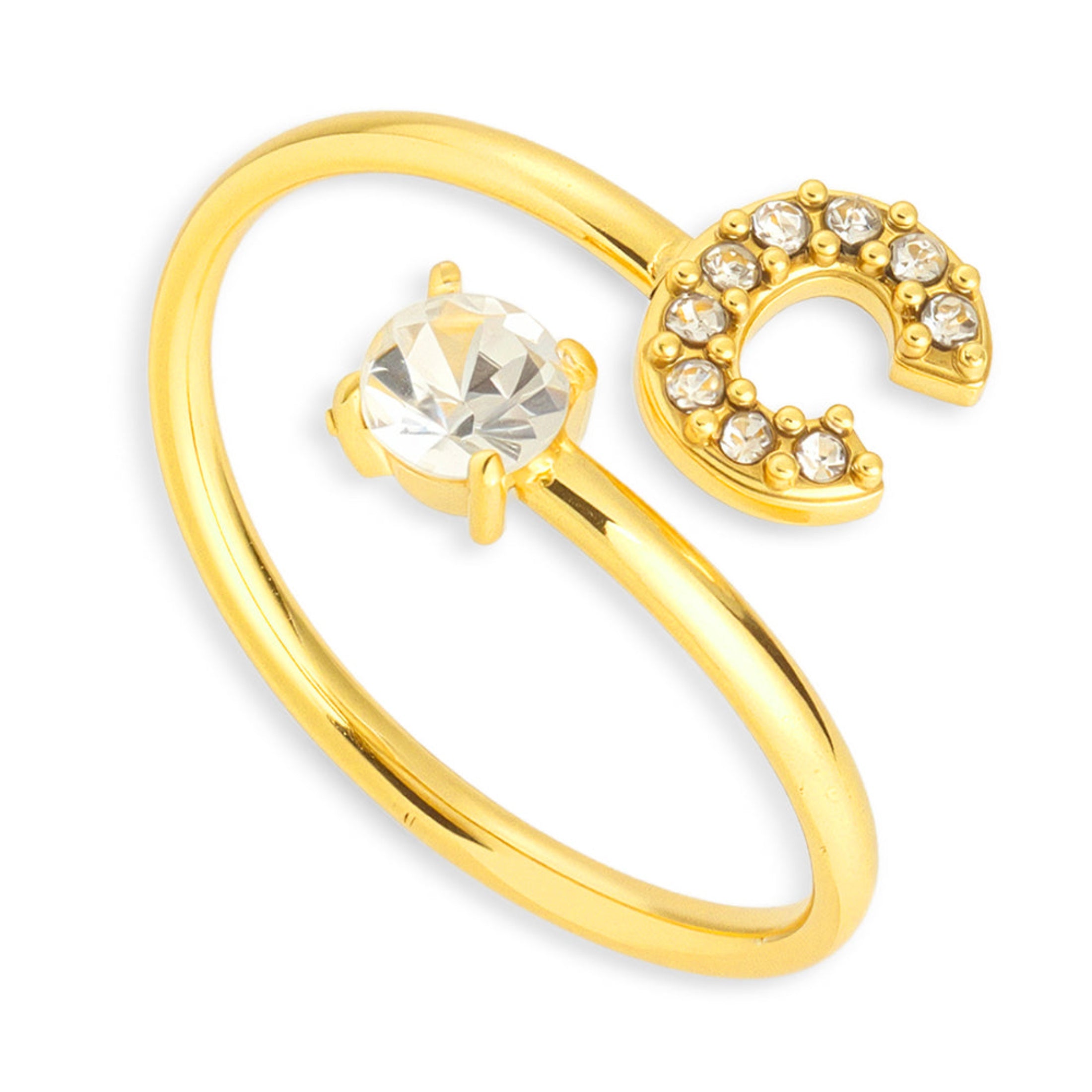 Sparkle Initial Wrap Ring - Vantage Jewelry