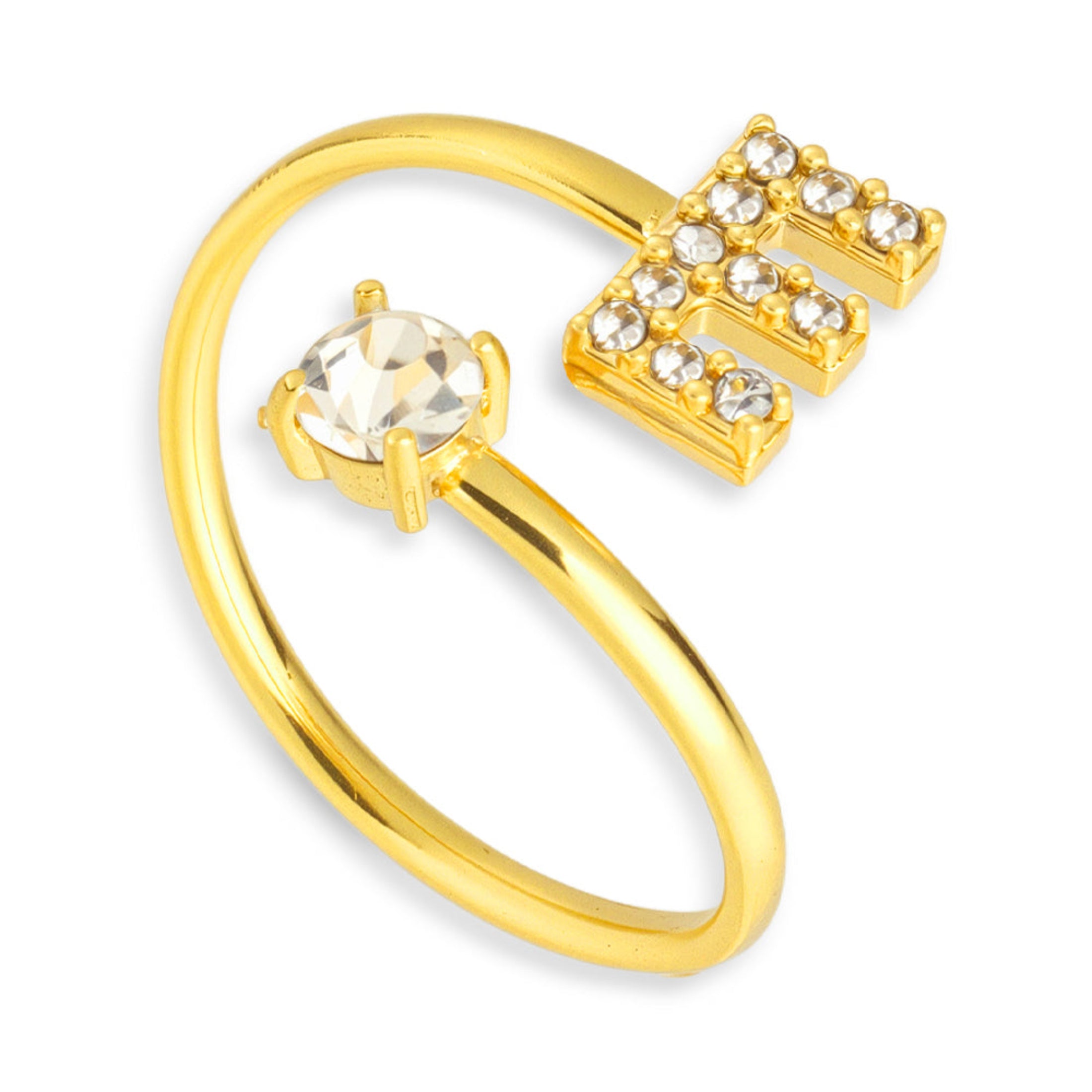 Sparkle Initial Wrap Ring - Vantage Jewelry