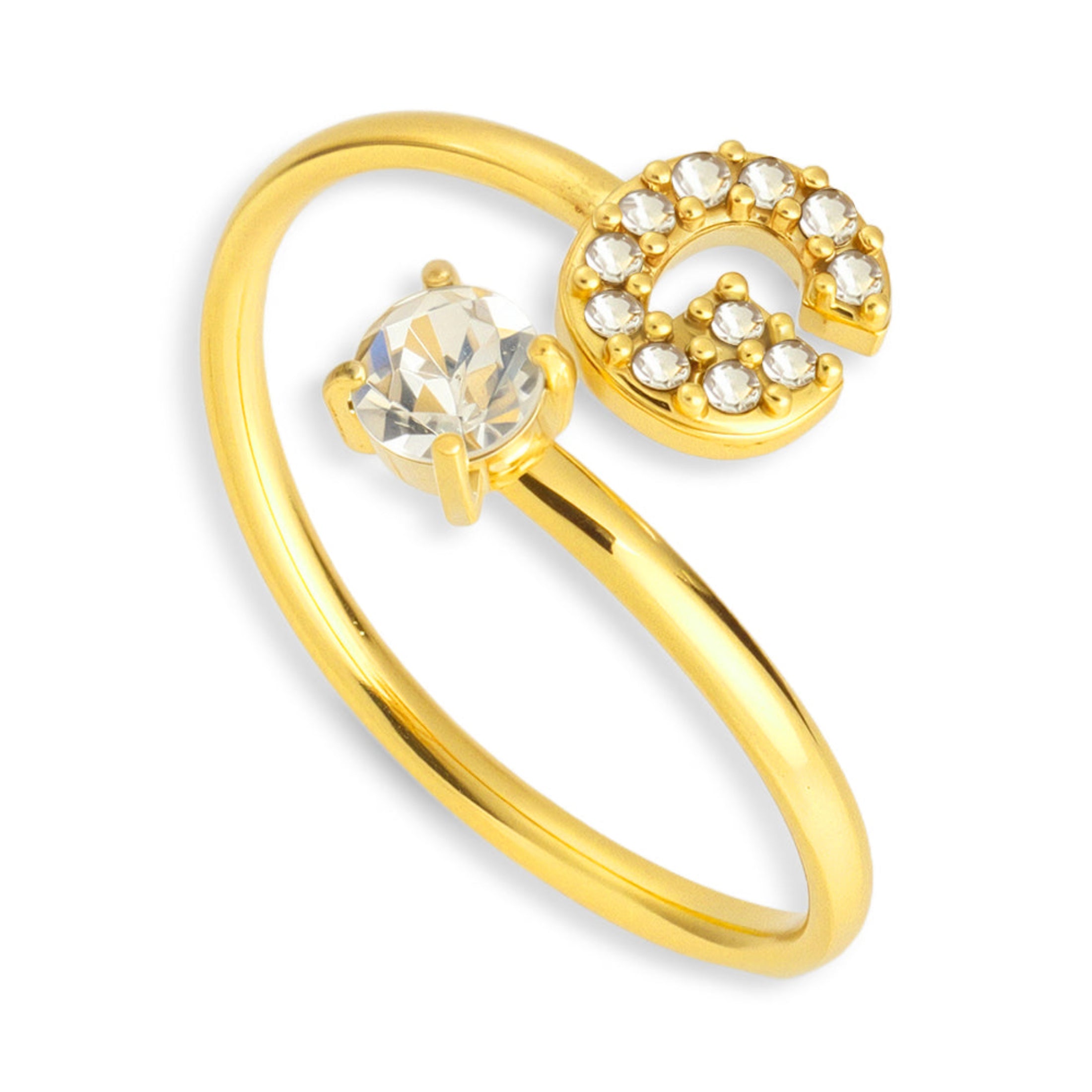 Sparkle Initial Wrap Ring - Vantage Jewelry