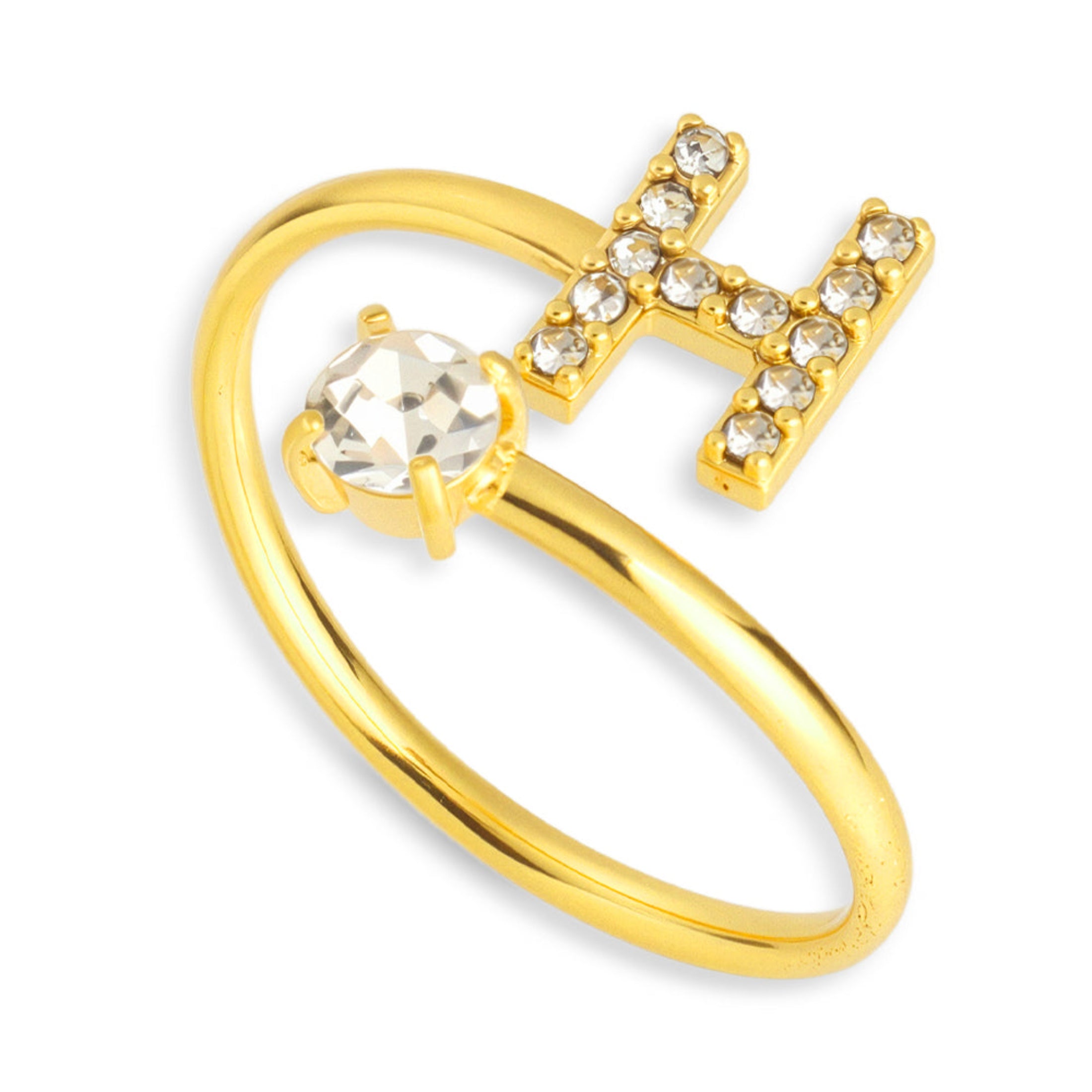 Sparkle Initial Wrap Ring - Vantage Jewelry