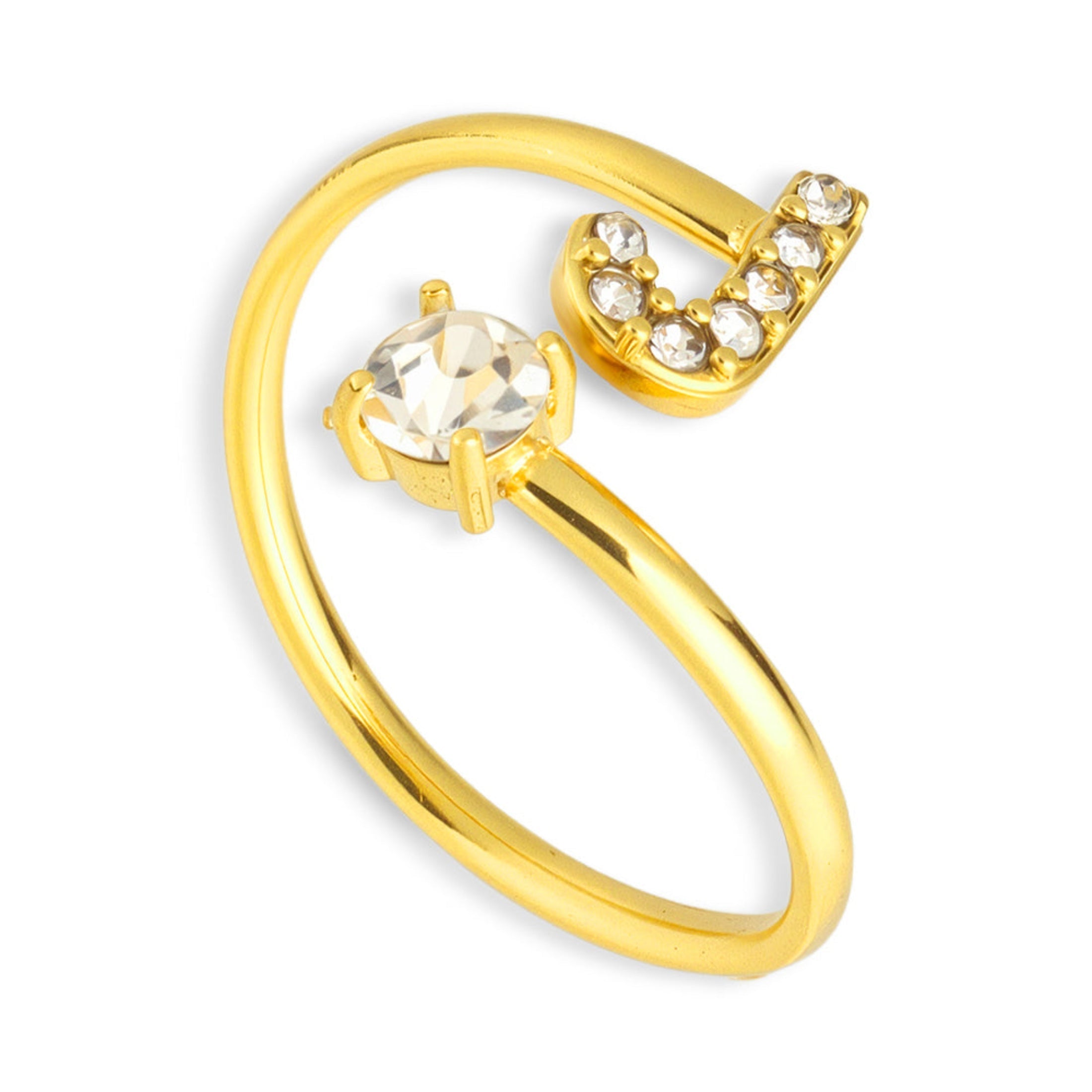 Sparkle Initial Wrap Ring - Vantage Jewelry