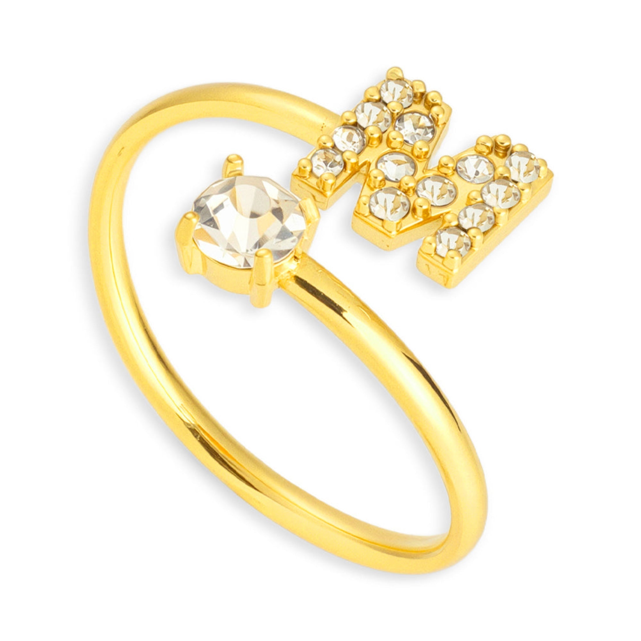 Sparkle Initial Wrap Ring - Vantage Jewelry