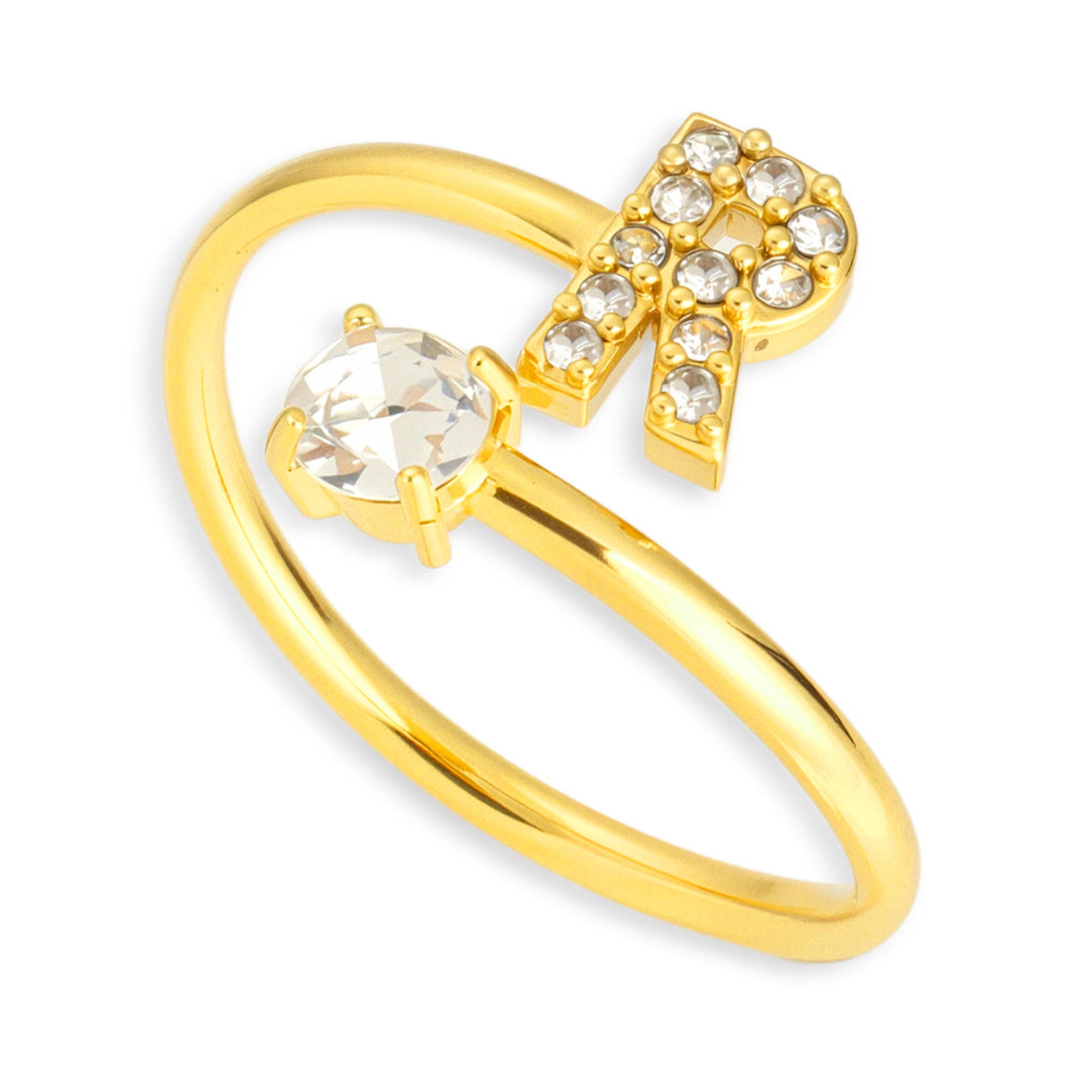 Sparkle Initial Wrap Ring - Vantage Jewelry