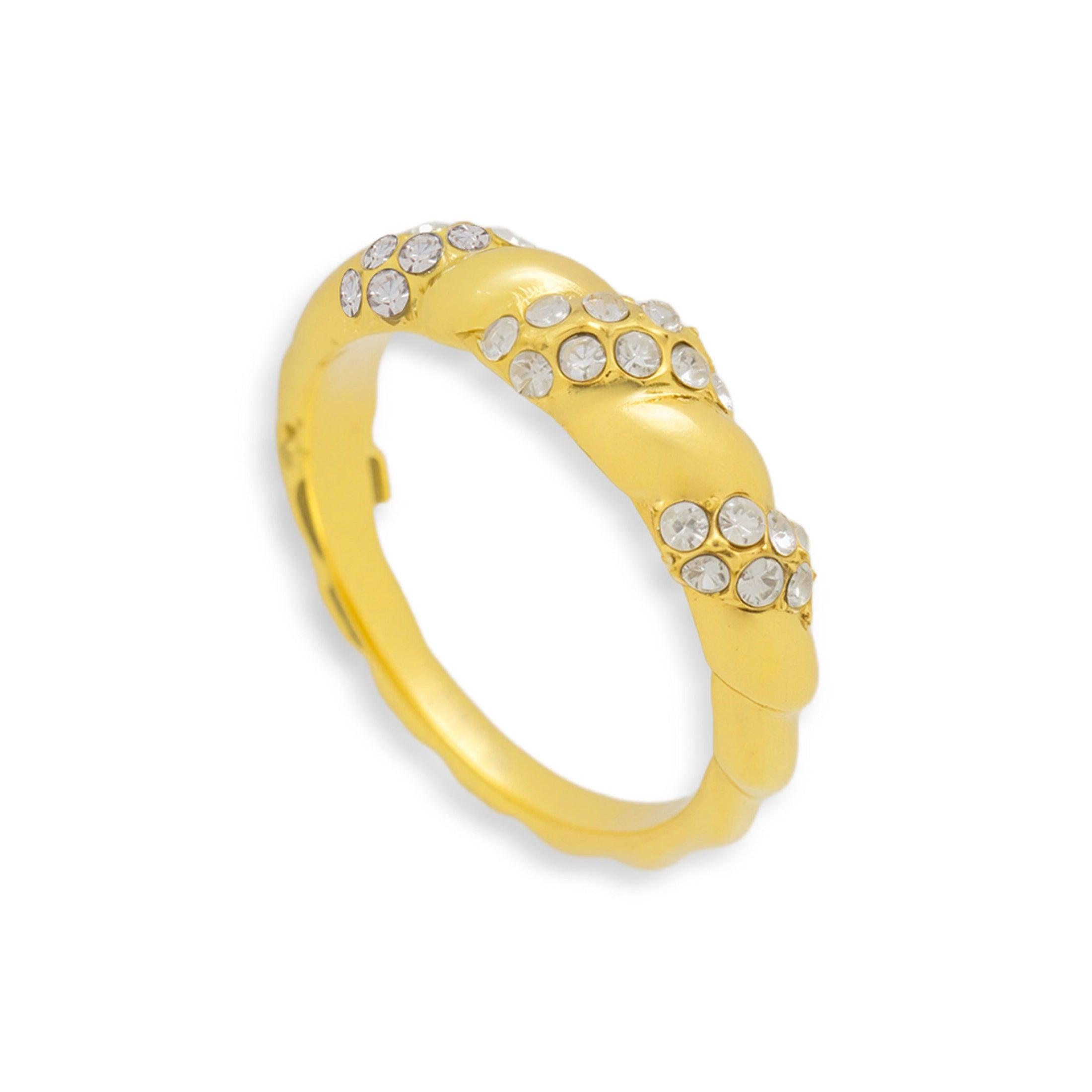 Crystal Twist Dome Ring - Vantage Jewelry