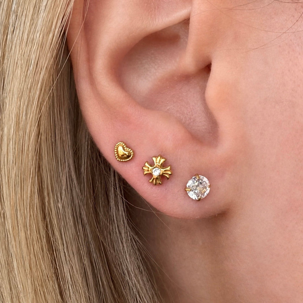 Sweetheart Flat Back Earrings Set - Vantage Jewelry