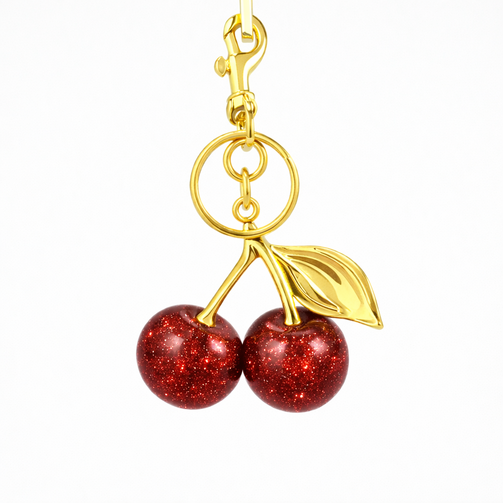 Red Cherry Bag Charm - Vantage Jewelry