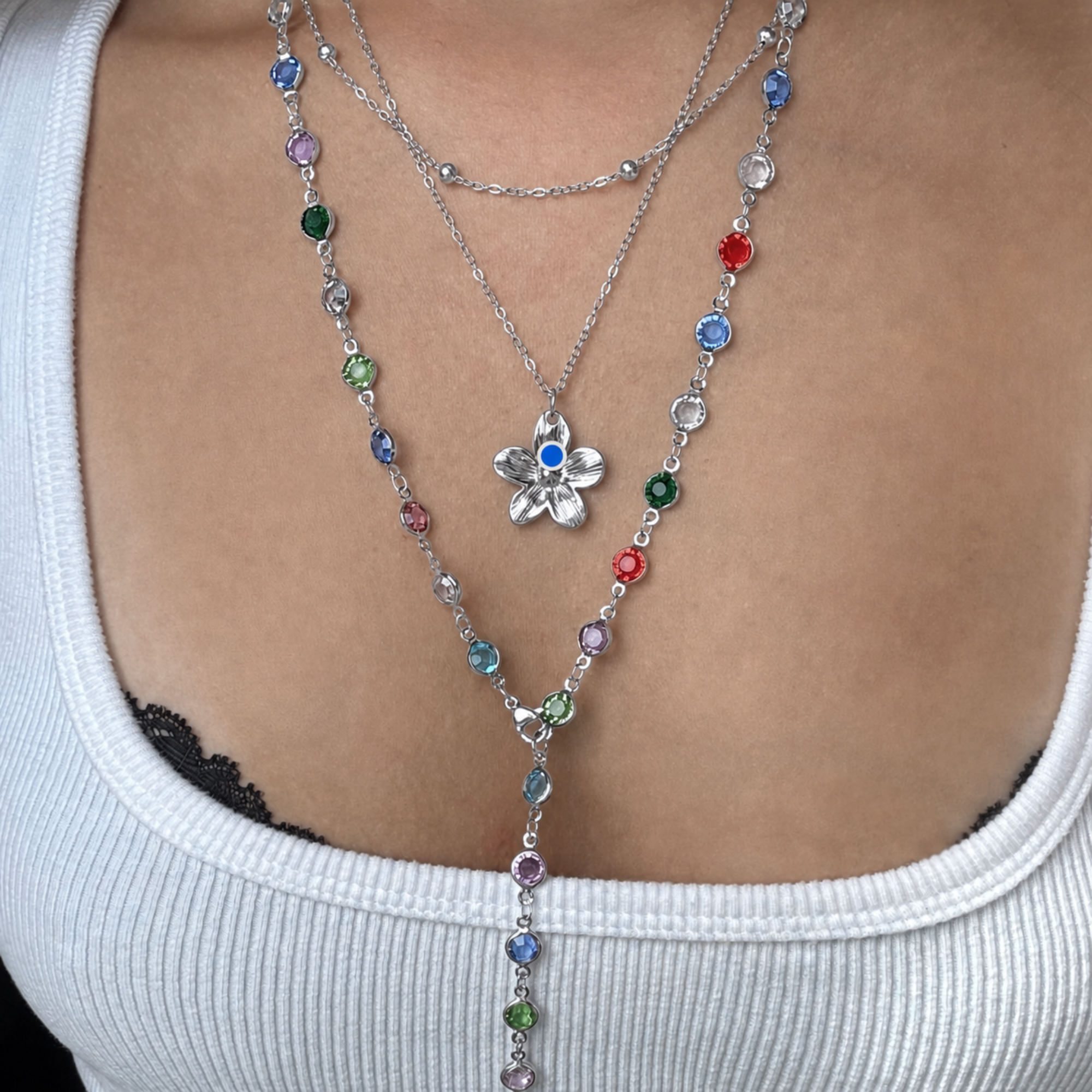 Sunset Glow Rainbow Necklace Set - Vantage Jewelry