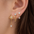 Meet Me At Midnight Flat Back 3-Piece Earring Set - Vantage Jewelry