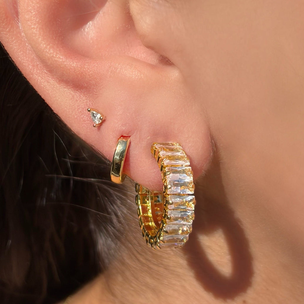 Sparkle Queen Hoop Earrings - Vantage Jewelry