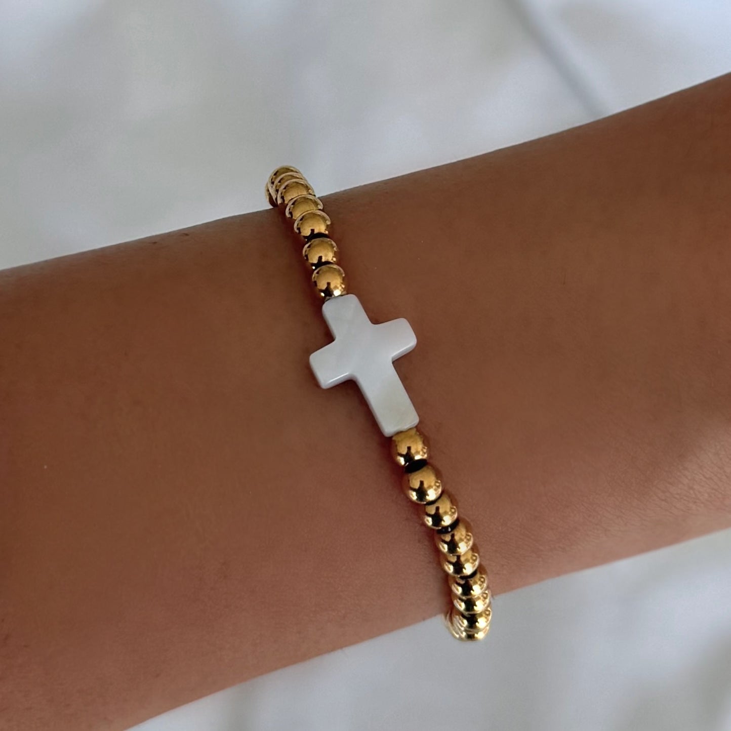 Little Blessings Cross Beaded Bracelet - Vantage Jewelry
