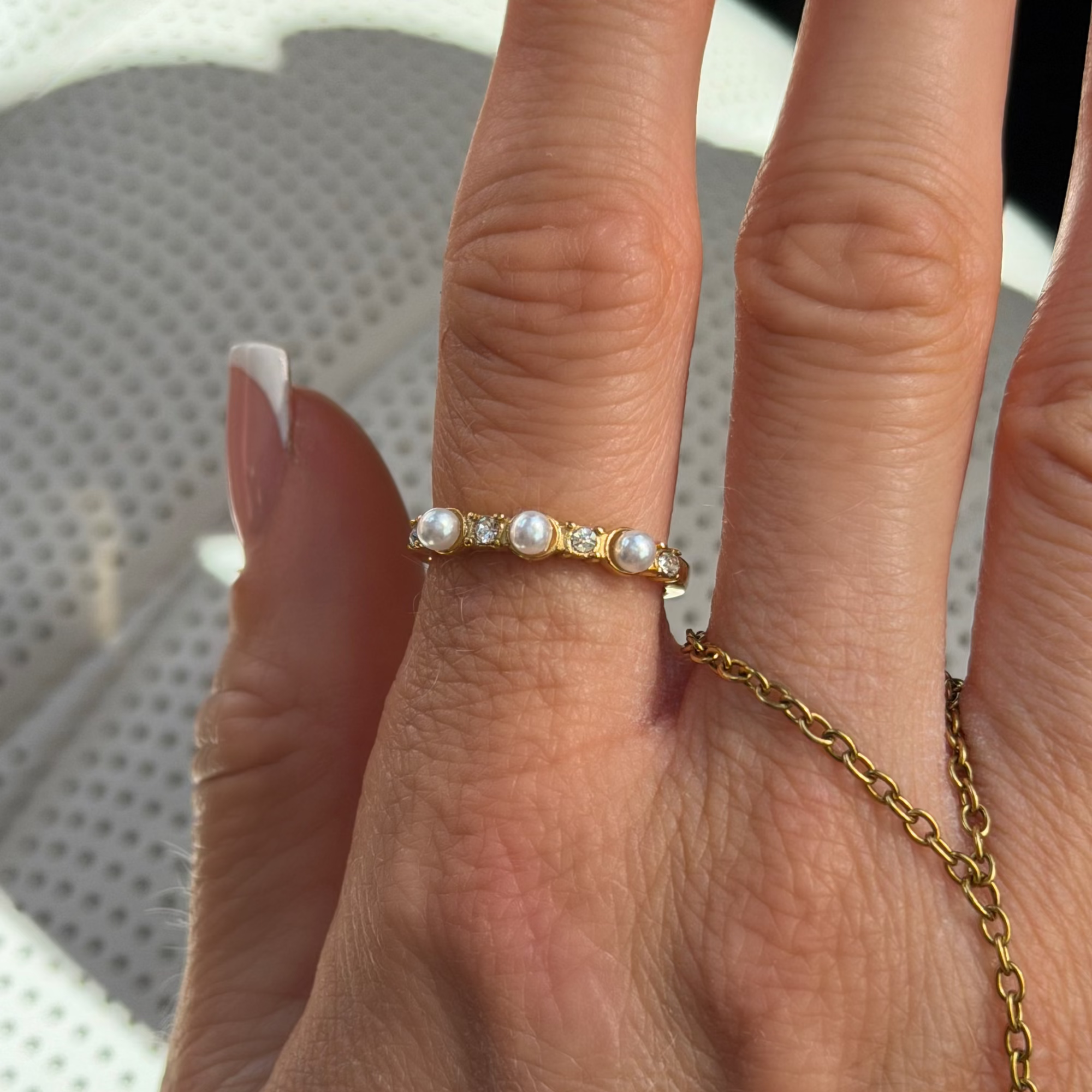 Pearly Bling Ring - Vantage Jewelry