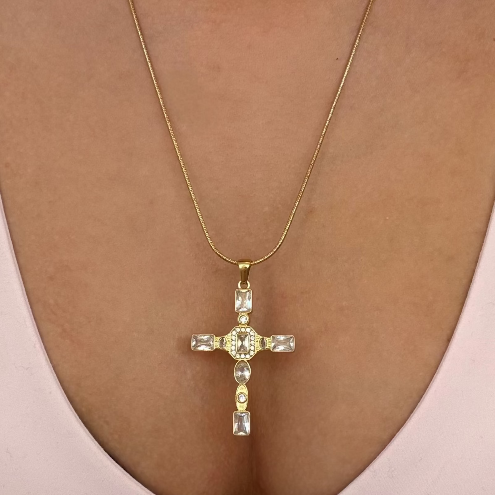 Gem Up Cross Necklace - Vantage Jewelry