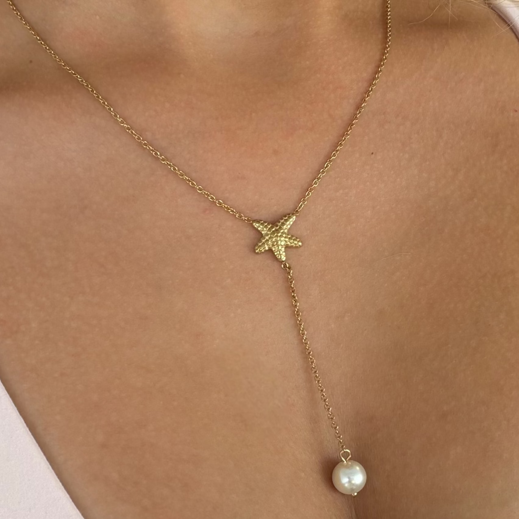 Pearly Sea Lariat Necklace - Vantage Jewelry