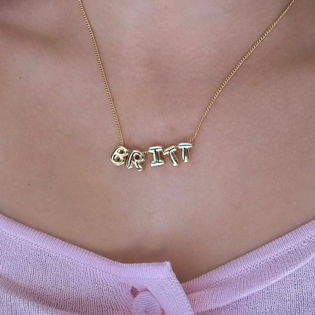 Custom/Personalized Bubble Letter Name Necklace - Vantage Jewelry