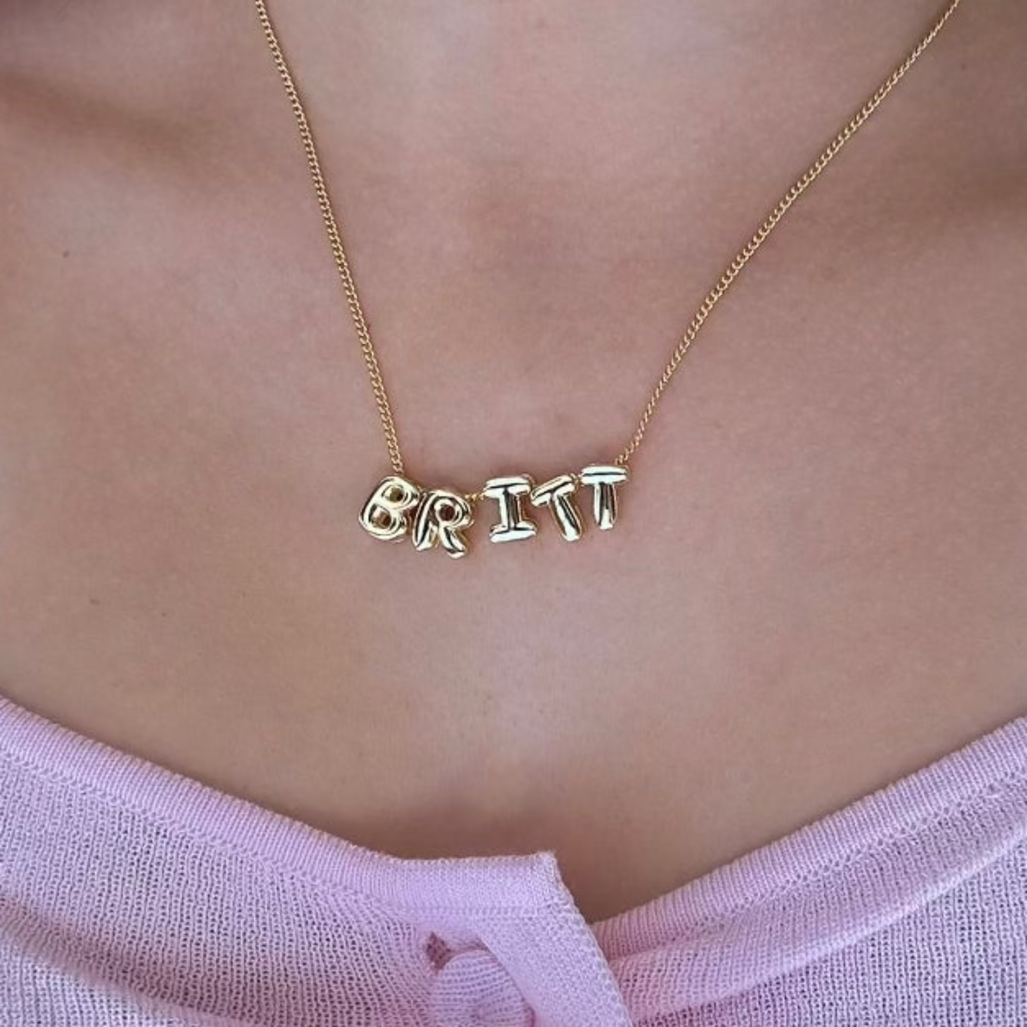 Custom/Personalized Bubble Letter Name Necklace - Vantage Jewelry