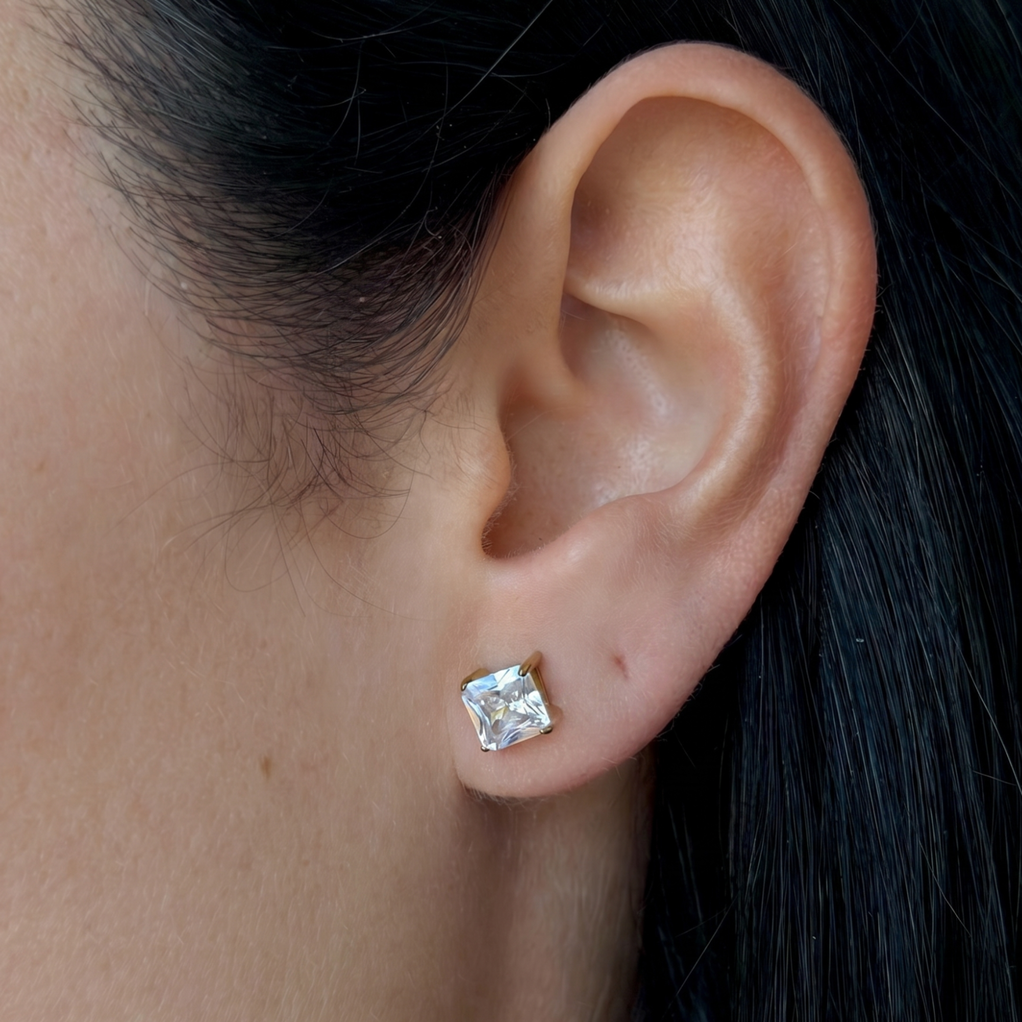 Madonna Square Stud Earrings - Vantage Jewelry