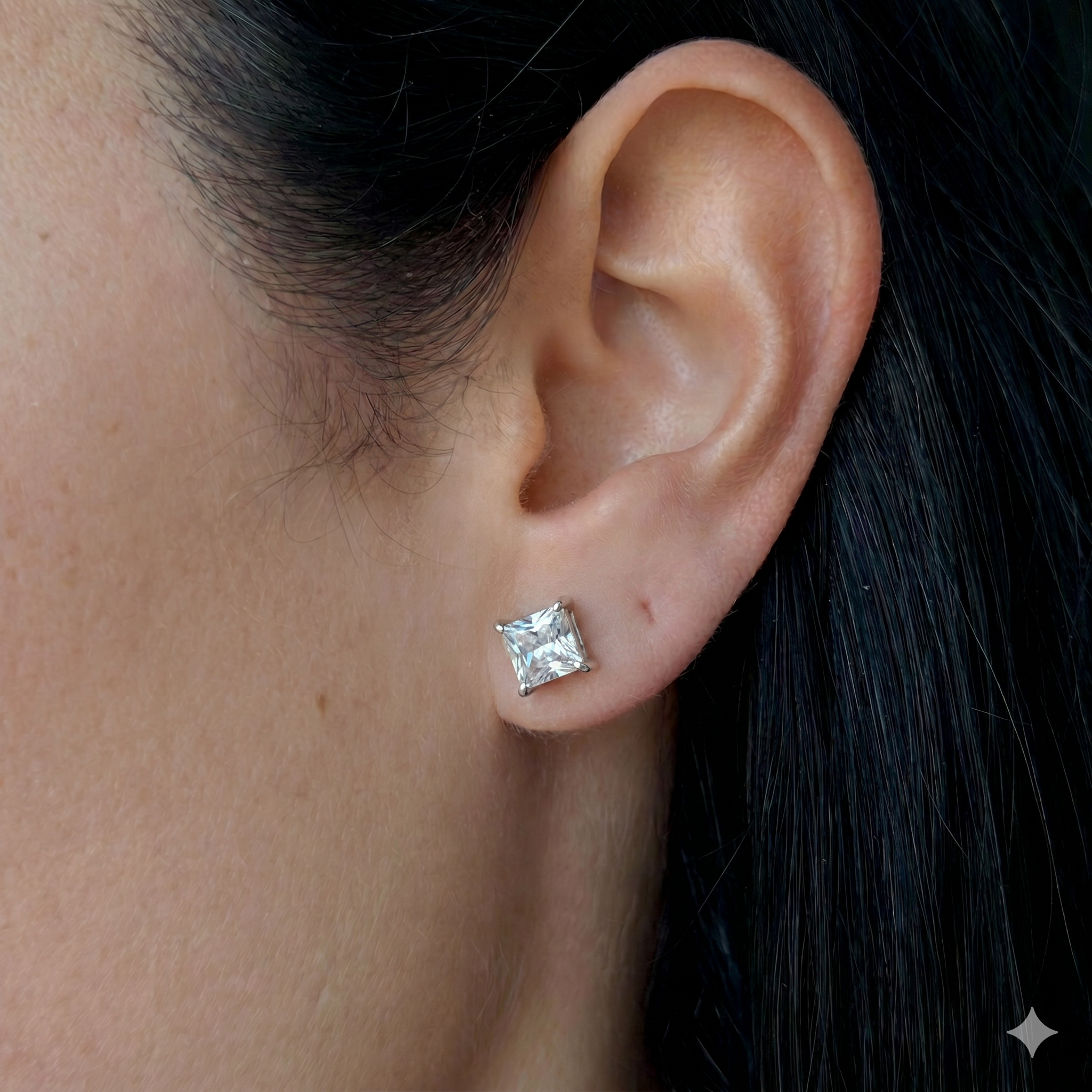 Madonna Square Stud Earrings - Vantage Jewelry