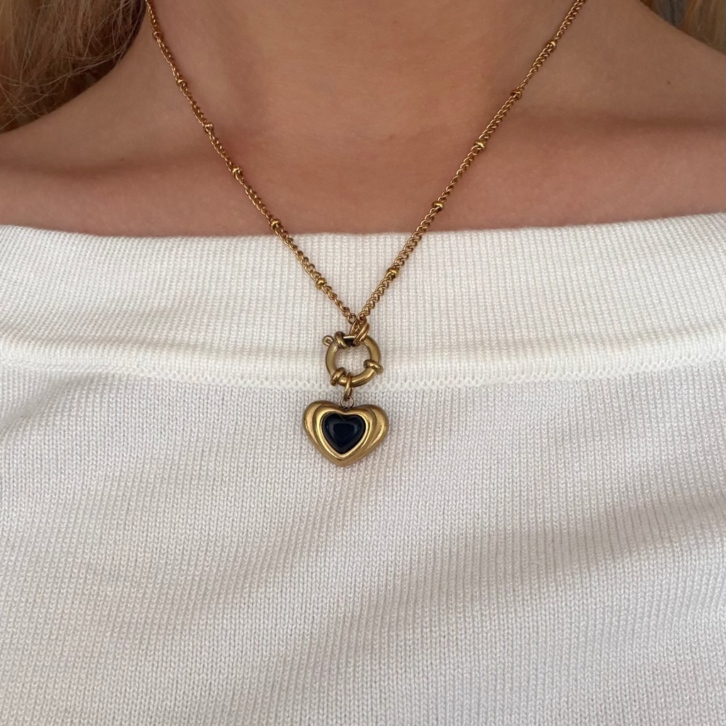 Midnight Heart Necklace - Vantage Jewelry