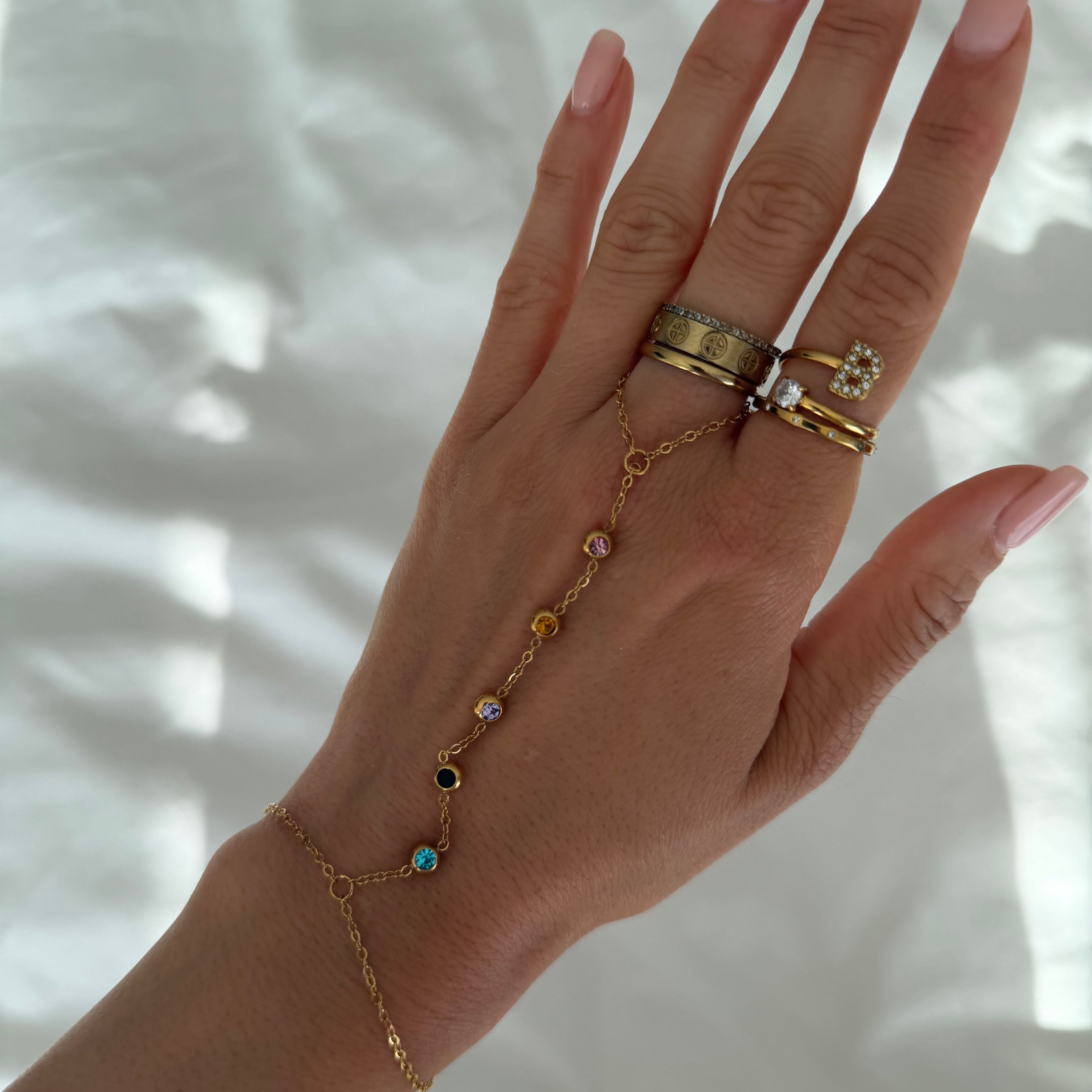 Prism Multicolor Hand Chain - Vantage Jewelry