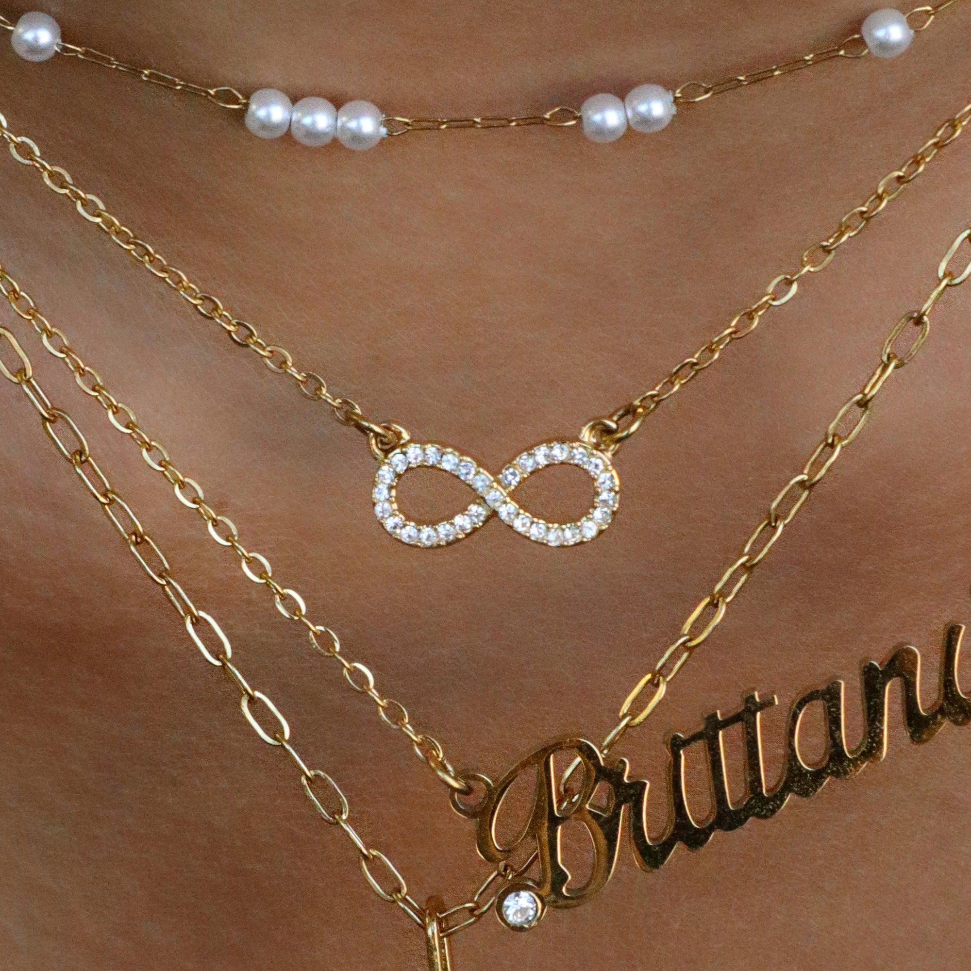 Custom/Personalized Lowercase Nameplate Cable Necklace - Vantage Jewelry