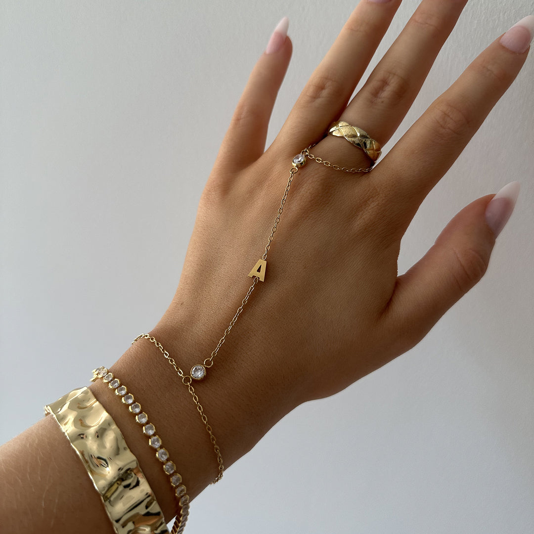 Custom/Personalized Letter Hand Chain - Vantage Jewelry