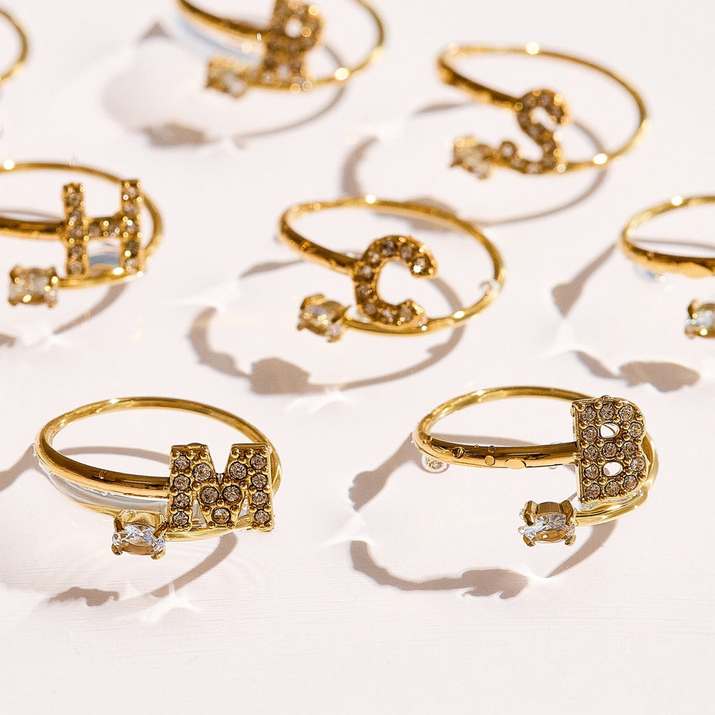 Sparkle Initial Wrap Ring