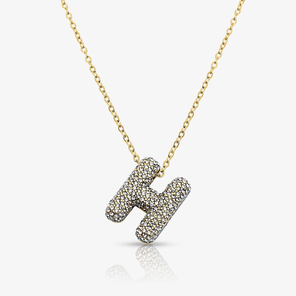 Pave Bubble Letter Necklace - EVRYJEWELS