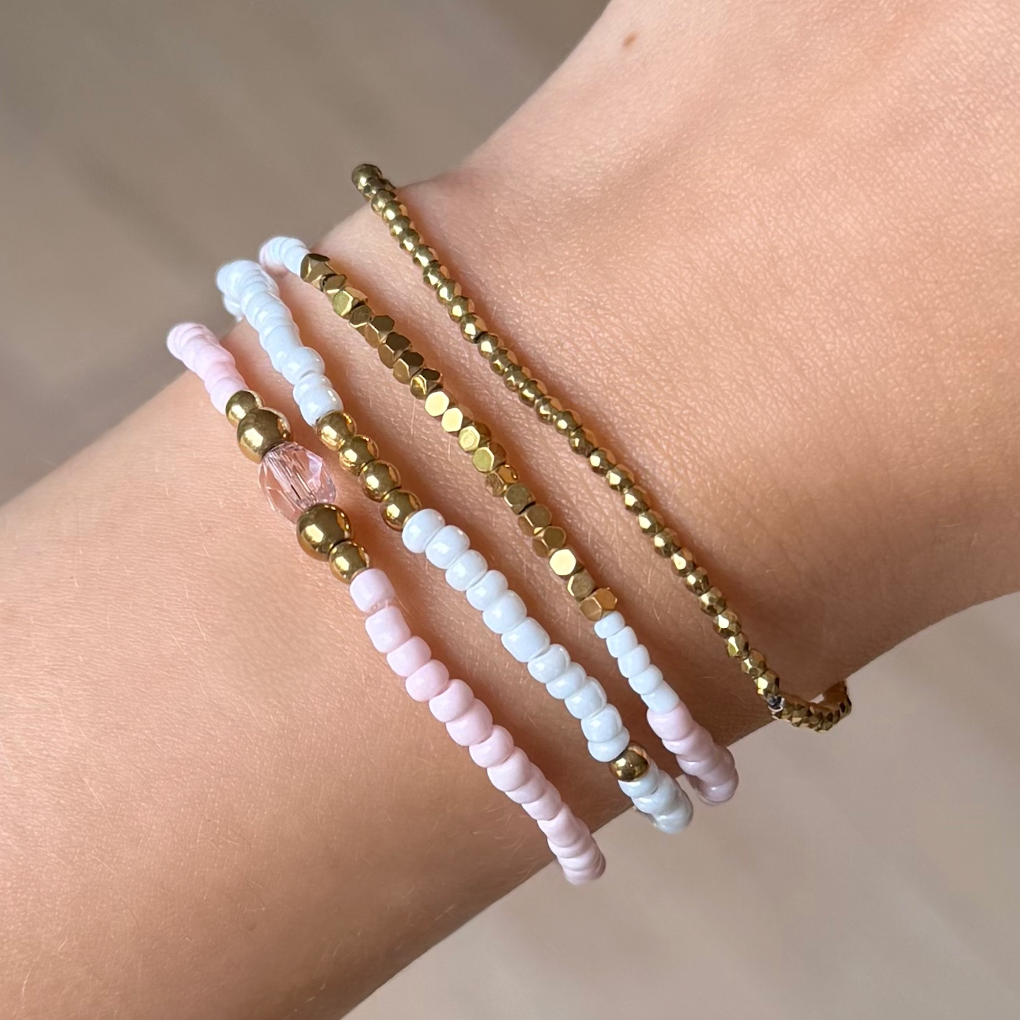Blush Babe Beaded Bracelet 4 Piece Set - Vantage Jewelry