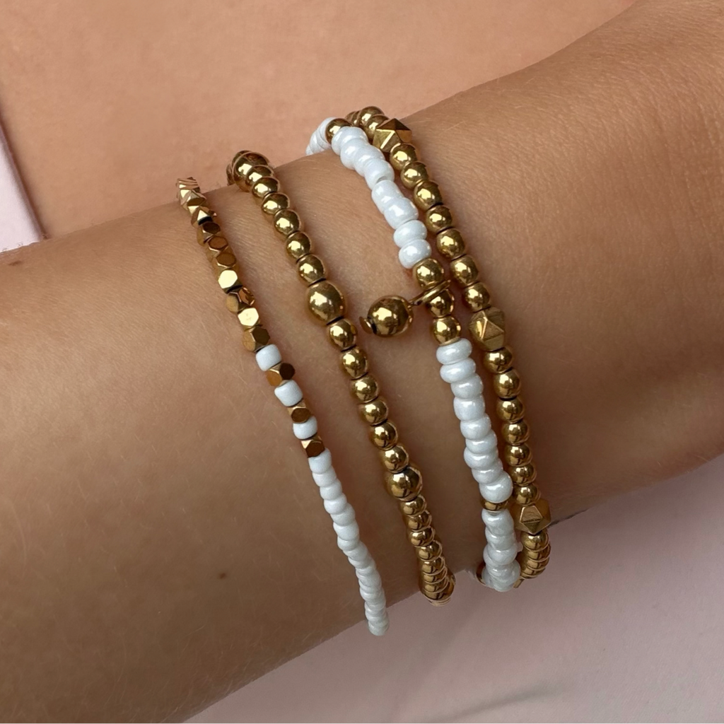 Golden Hour Beaded Bracelet 4 Piece Set - Vantage Jewelry
